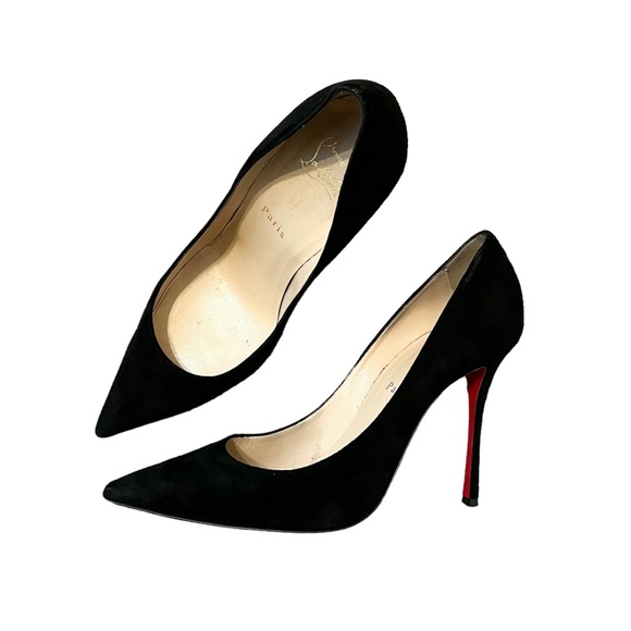 Christian Louboutin Decoltish 100 Black Suede Pump, size 39.5, US 9.5 - Picture 2 of 11